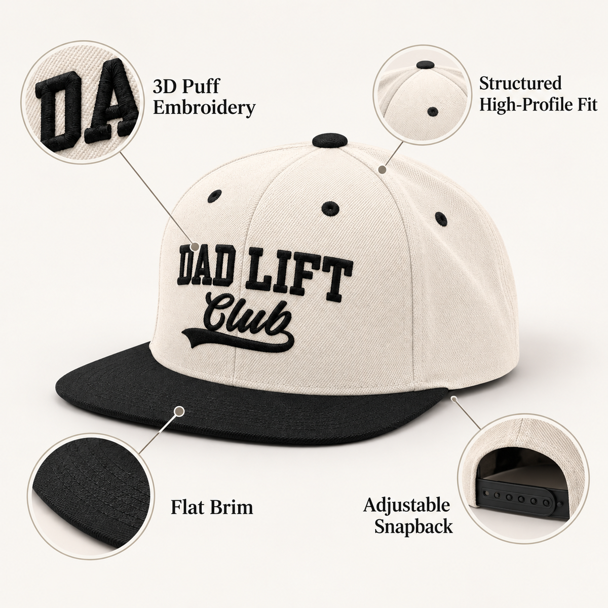 Dad Lift Club Snapback Hat