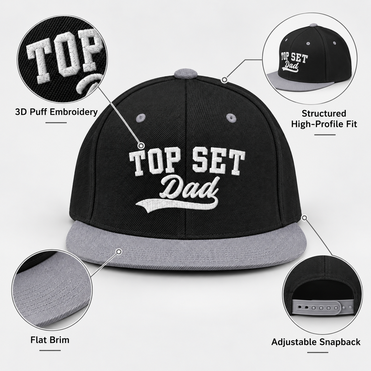 Top Set Dad Snapback Hat