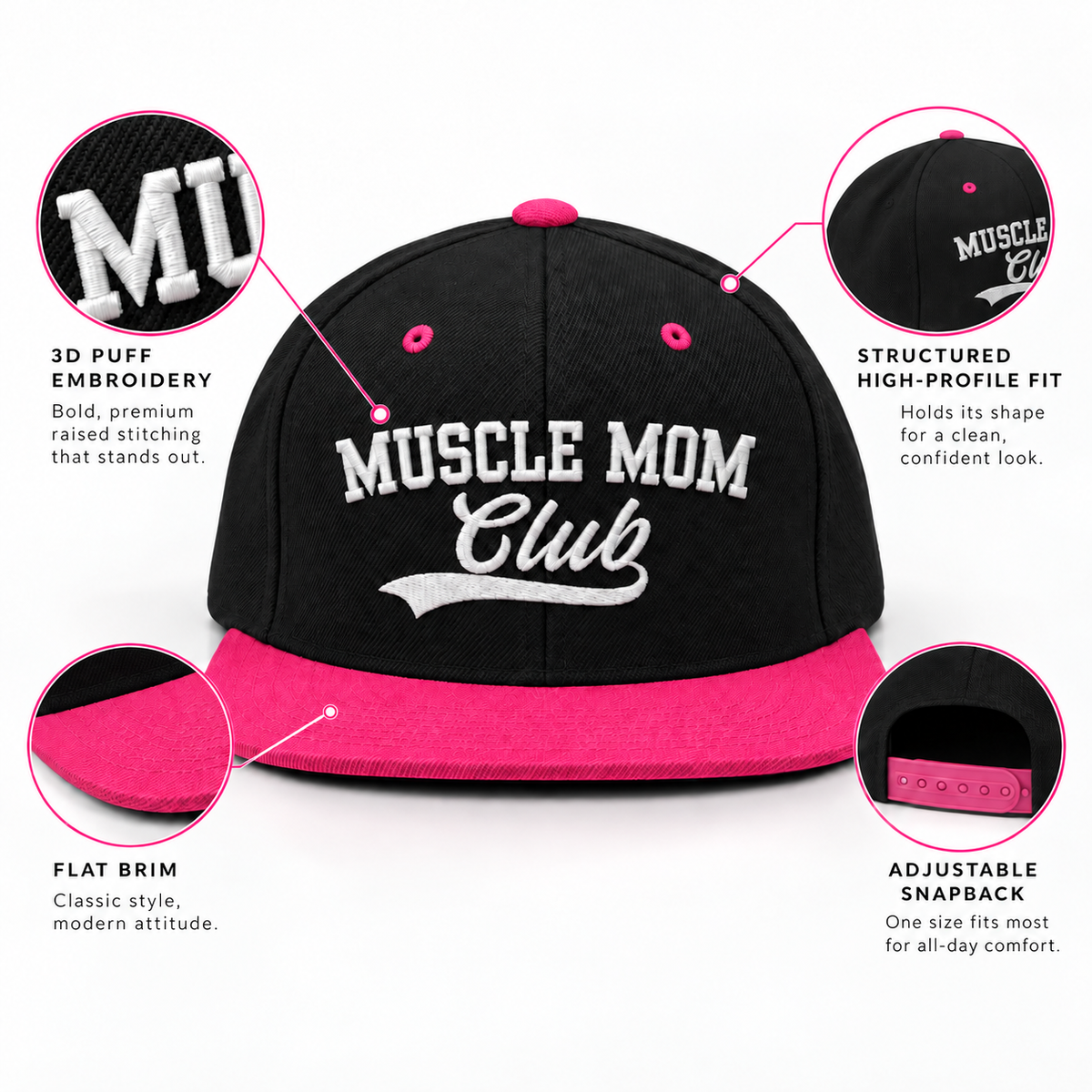 Muscle Mom Club Snapback Hat
